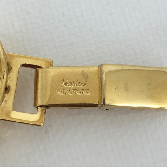 Vintage Signed Napier Bracelet Gold Half Moon Fish Scale Collectible Jewelry - Picture 9 of 12